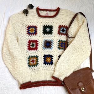 Granny square oversized sweater